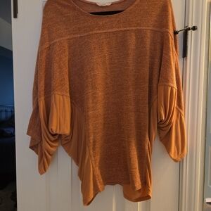Easel Rose Colored Bat Wing Sleeve Knit Top